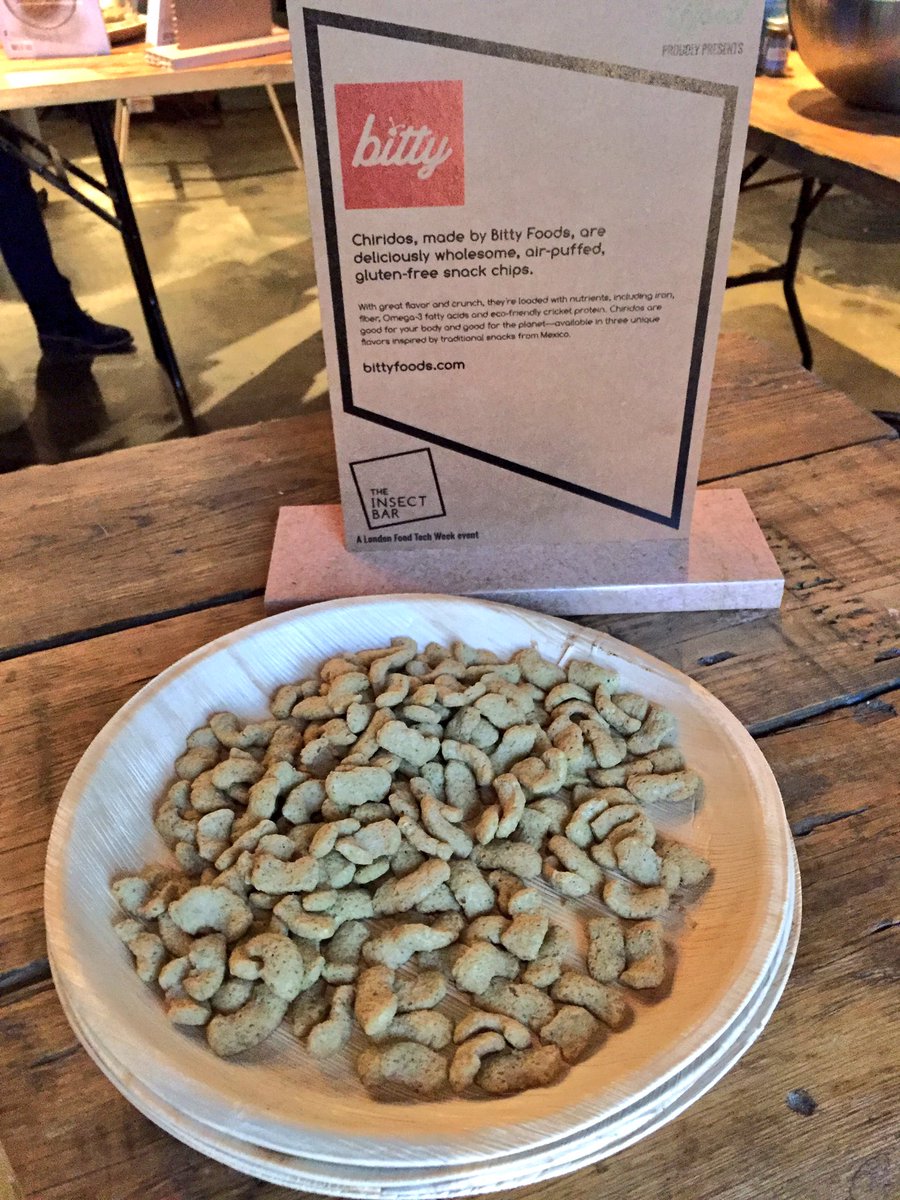 MalwineSteinbck's tweet photo. Eating and drinking #crickets @YFood_ @FoodTechWeek #insectbar #LFTW https://t.co/mvpPqgFmZI
