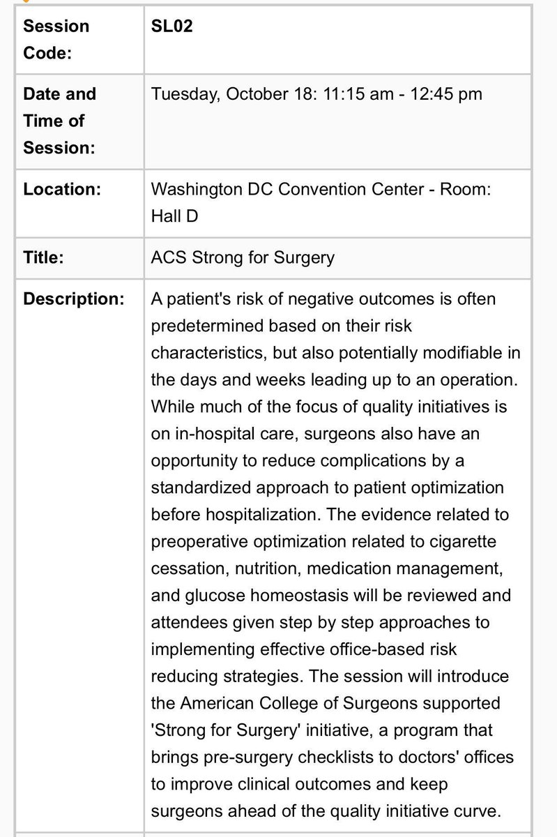 ACS @Strong4Surgery session starting now. Please join us! #ACSCC16