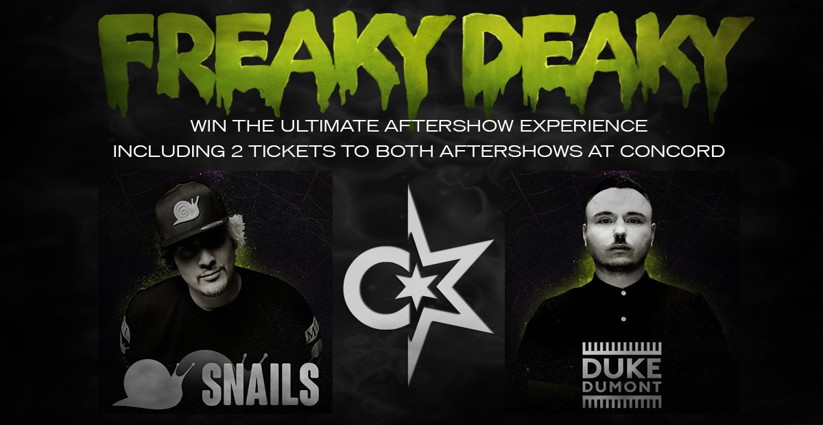 ConcordHall's tweet image. Enter to win the ultimate @GetFreakyDeaky Aftershow Experience at @ConcordHall w/ @DukeDumont &amp;amp; @Snails bit.ly/freakydeaky_co…