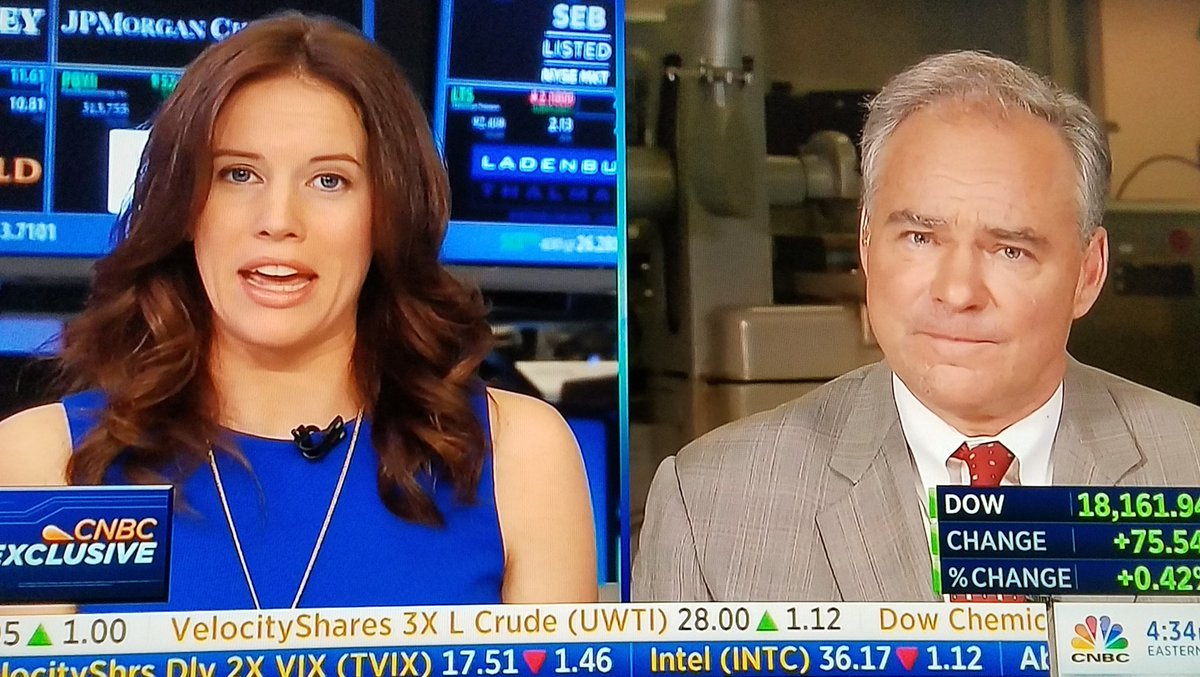 louisvelazquez's tweet photo. Kudos on that #entrepeneurship &amp; 65% tax rate question by Kelly Evans to @timkaine on @CNBCClosingBell ,the answer was underwhelming 😕 #CNBC https://t.co/sb53BMDrwZ