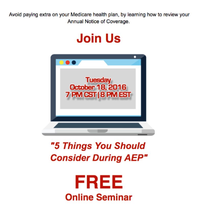 MedicareTSS's tweet photo. Need help understanding your #Medicare options this #AnnualElectionPeriod? Register for tonight's seminar! #TSSTeach https://t.co/1Vdq6Tq6k6 https://t.co/6fF59ybKm5