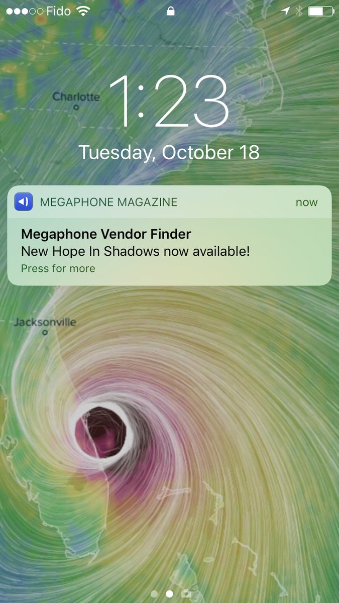 Anyone cool enough to have the <a href="/MegaphoneMag/">Megaphone Magazine</a> app would have just received this: the new <a href="/hopeinshadows/">Hope in Shadows</a> is on sale today!