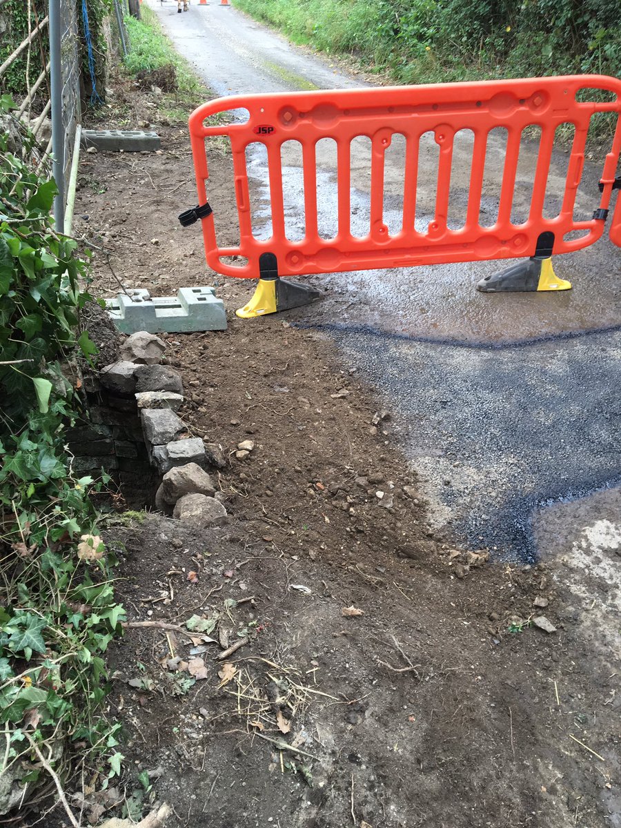 BelowGroundDW's tweet image. Flood relief pipe work installed in Chard Somerset across the road and concreted in place before remaking the road