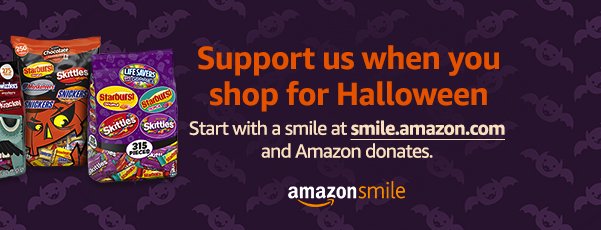 #StartWithaSmile at smile.amazon.com/ch/52-6055761 to stock up for Halloween and Amazon donates to American Speech-Language-Hearing Foundation!