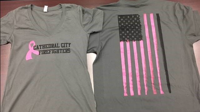 CCFD FF's are raising money for breast cancer victims.  T-shirts come in men's (med-2x) &amp; women's (small-2x) $20 cash or check at HQ station
