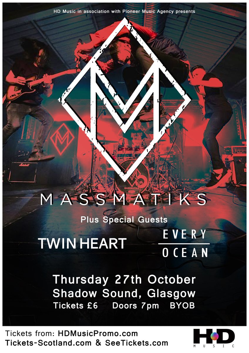 hdmusicscotland's tweet photo. Next Thursday. @MassMatiks @TwinHeartMusic @everyocean at @Shadow_Sound very few tickets left - https://t.co/5CpTRmEL2M https://t.co/oIK8y20bwg