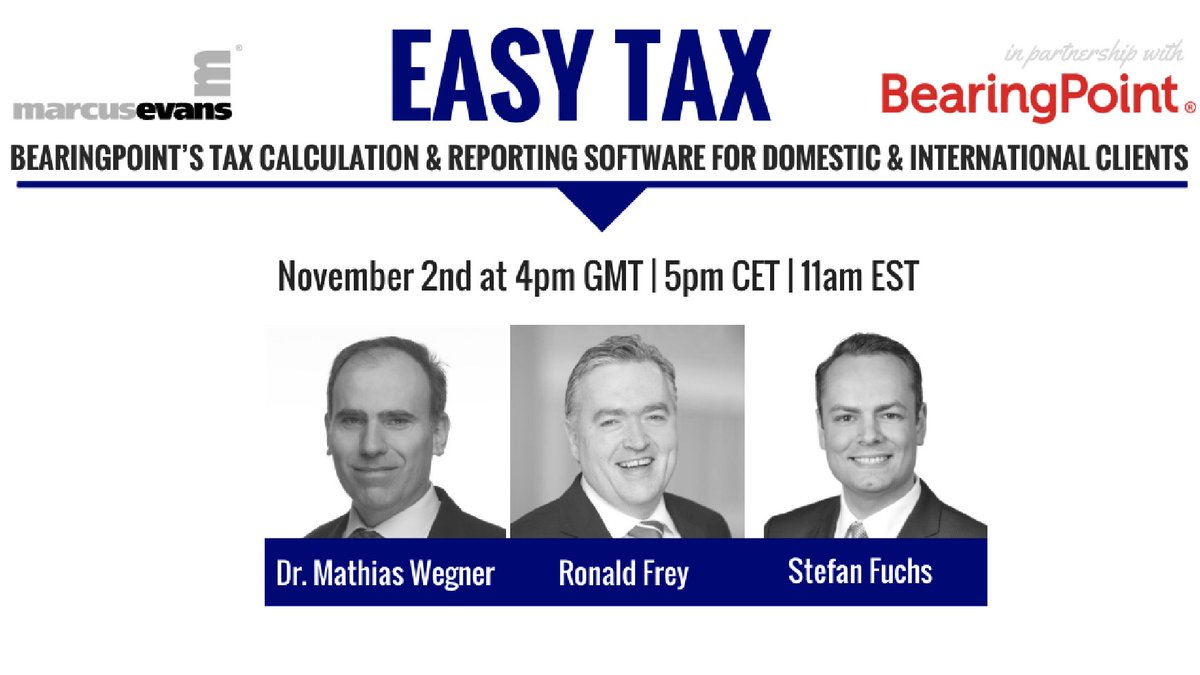 meonlineevents's tweet image. The appetite for more harmonized #taxoperations are at an all-time high.Learn how @BearingPoint's #EasyTax can help bit.ly/2dqIaHl