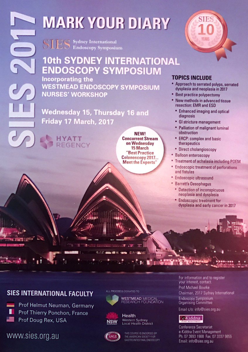 #UEGWeek #UEGW #SIES2017 Come to beautiful Sydney in March to realise your endoscopic dream. Best practice polypectomy, EMR, ESD and more!