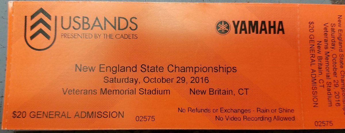 LymanHallBand's tweet photo. Get your shiny LHHS orange championship ticket from Mr. D!  Check out our last comp of the year! Cash or checks to Lyman Hall. https://t.co/yK5WVC36jy