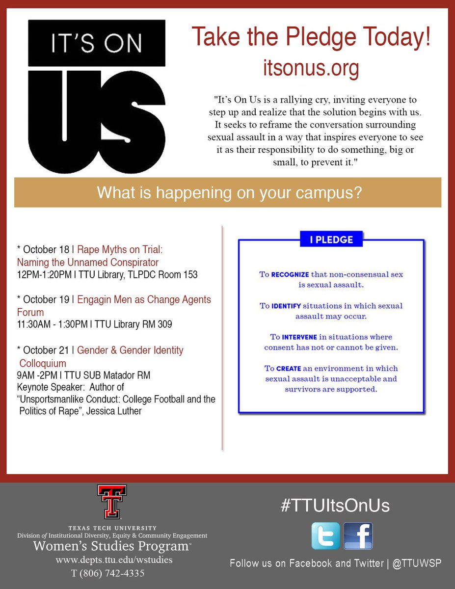 TTUWGS's tweet photo. @TechFMLA @ttugsa @BSATXTech encourage ur members to join us for #TTUItsOnUs week of action! https://t.co/J9T9lYVs2a