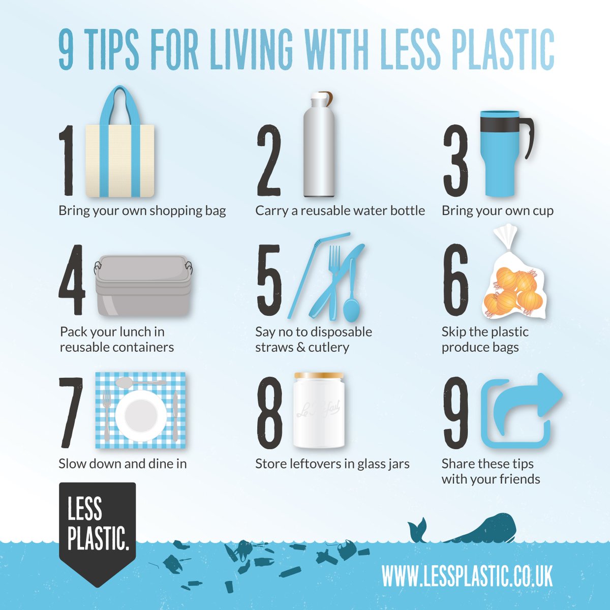 9 tips for living with less #plastic to reduce #waste: bit.ly/29Khqe6
#plasticpollutes #wastenot #reuse