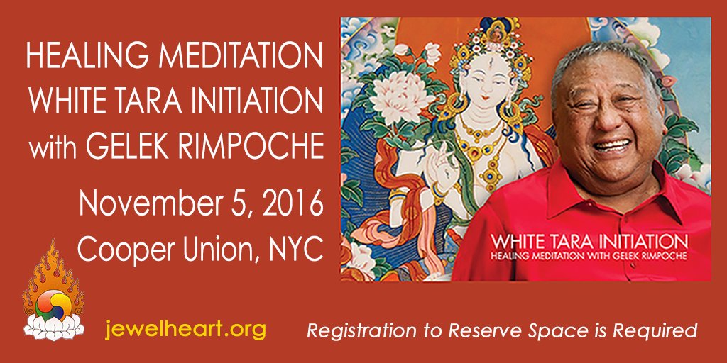 Looking forward to White Tara Initiation w #GelekRimpoche, thank you <a href="/JewelHeartNYC/">Jewel Heart</a> conta.cc/2cv6fYT #NewYork