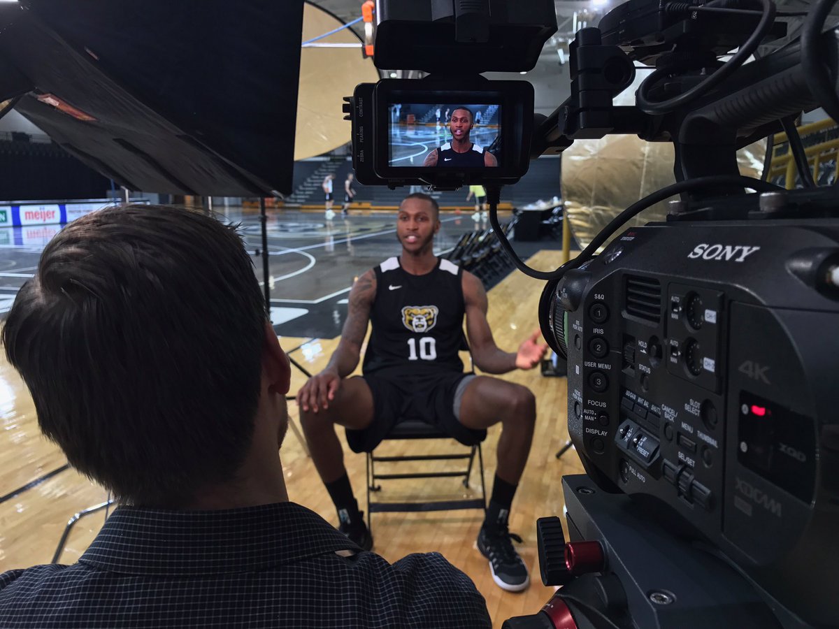 SMacd24's tweet photo. .@zeek410 (Isaiah Brock) tells his story for @OaklandMBB All-Access Show. See it in December. Photo courtesy of @Cschwartzy720 #WEARtheBEAR https://t.co/eG2MV6SJ7W