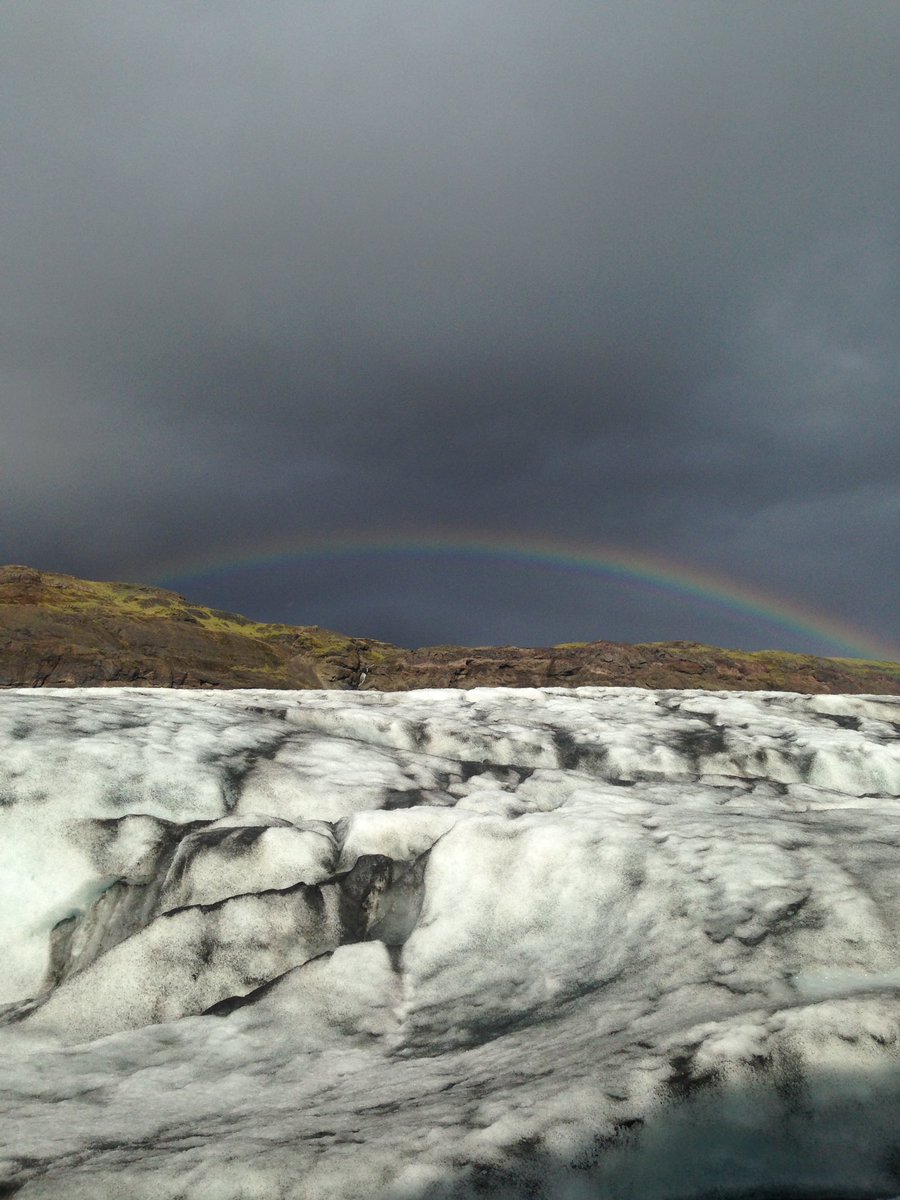 Shabanu2's tweet photo. Rainbow over Sólheimajökull glacier in Iceland. #TravelTuesday https://t.co/0N6cTK19cl