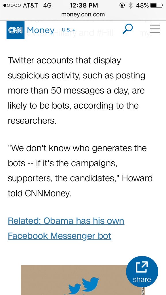 deplorabletruth's tweet photo. If you post often on twitter, you are suspicious and a bot, according to @CNN https://t.co/cwROtN6azI