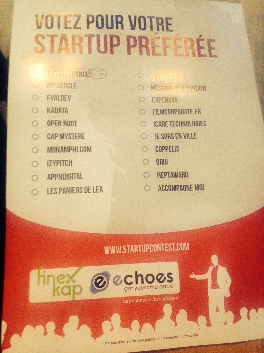 PretotMaud's tweet image. Pitch @remplafrance @MyCercle1 @kadata_app @openroot @CapMystere @Monamphi @IzyPitch @AppNDigital @Expensya @CoppElis @heptaward #PlanetePME