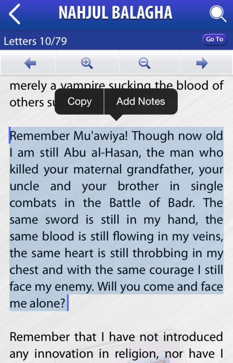 6xth_sense's tweet photo. #MaulaAli a.s letter to #Muawiyah (L.A)
"The same sword is still in my hand" 👊💪
#YaAli
#Bravery
#Yadullah
#Haider #Haider https://t.co/YH9Y2yudJy