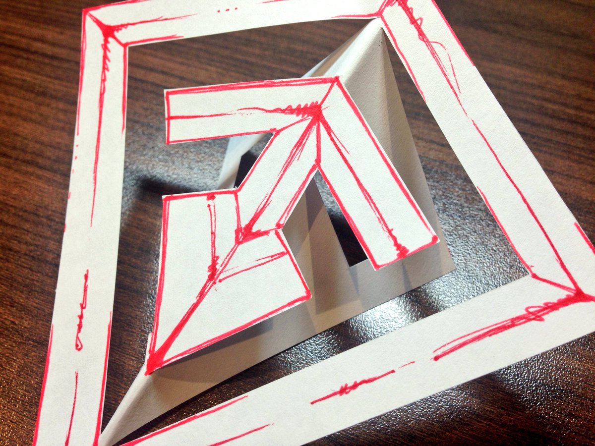 mad_innovator's tweet image. @FirstTacticalUS logo paper sculpture. @xacto #paper #sketchmodel