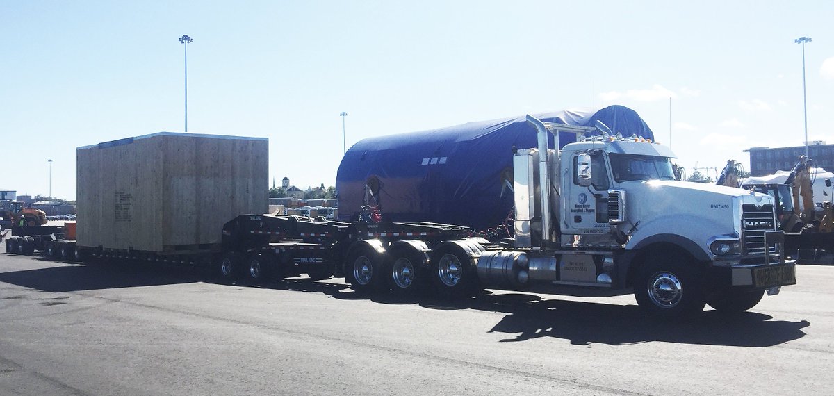 HansaMeyerUSA's tweet photo. 170,000 lbs of cargo currently in transit from to Kentucky using Hansa Meyer's TK120 with Mack Titan #HeavyHaul #HMGT https://t.co/bf8bUcFdI4