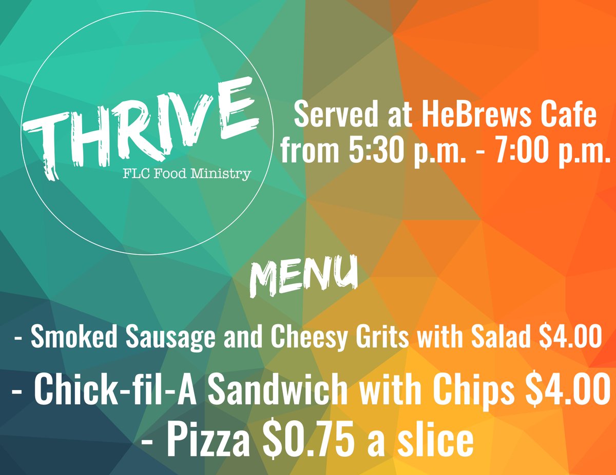 flcroots's tweet photo. Come out early for Thrive tomorrow night. We will be having Mexican Casserole and salad. #yum https://t.co/edTFz4vxen