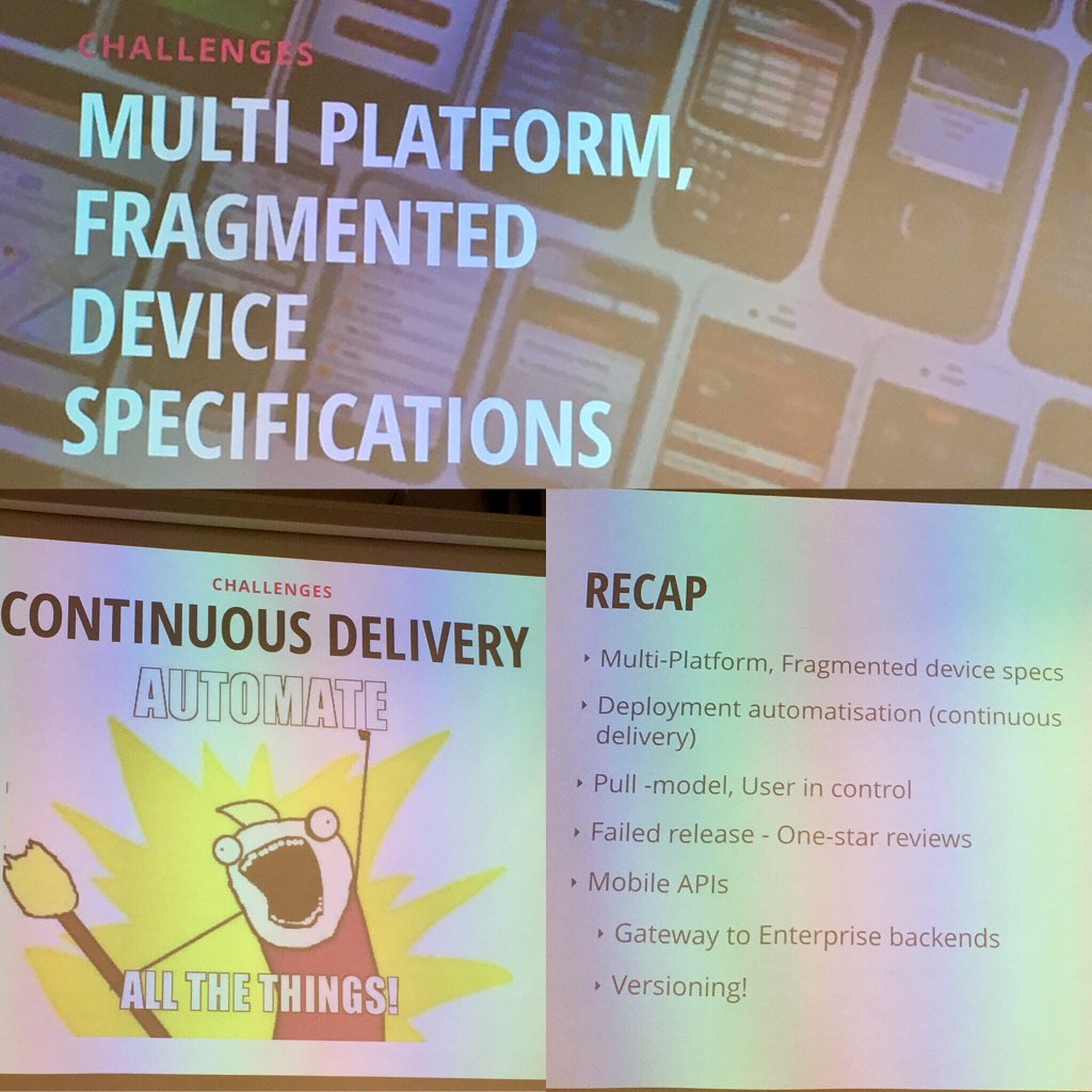 walokra's tweet photo. Efficient #mobiledev cycle looks similar to web but just with different tools as @W_I tells at #DevOpsFinland meetup. Nice tool suggestions. https://t.co/IJRntMbiaZ