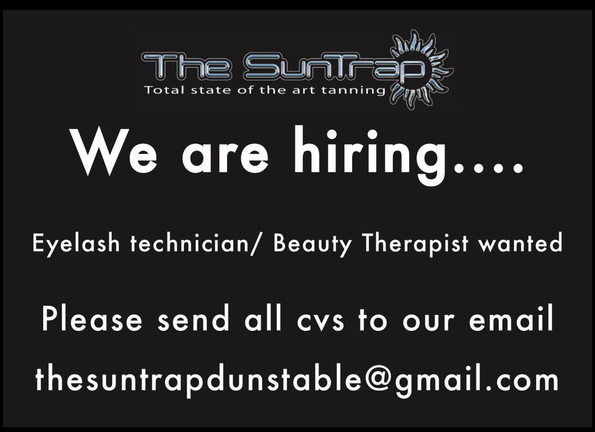 Looking for staff to join our team in The Suntrap Dunstable. A great opportunity for someone. 

Please retweet people. Thankyou 😀