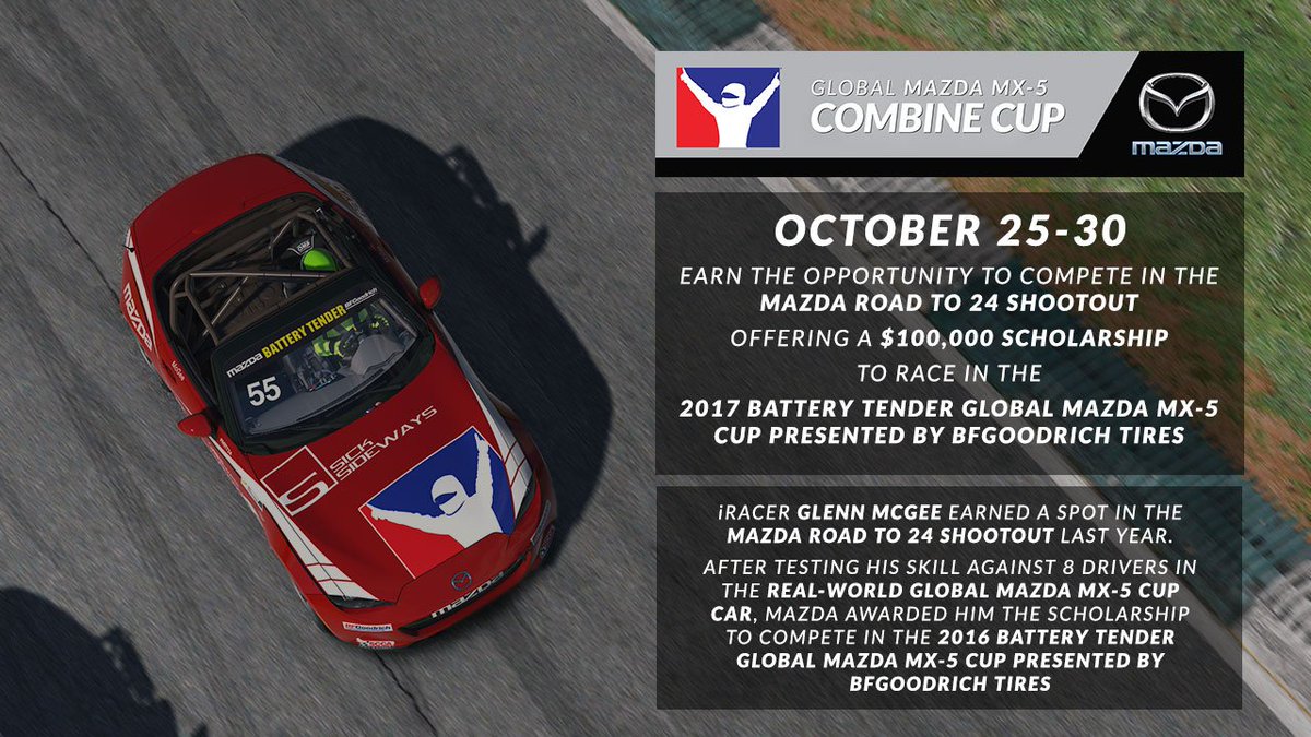 iRacing's tweet image. Dreaming of the chance to start a pro racing career? Here it is. Don't believe us? Just ask @GlobalMX5Cup driver @RacerMcGee. @MazdaRacing