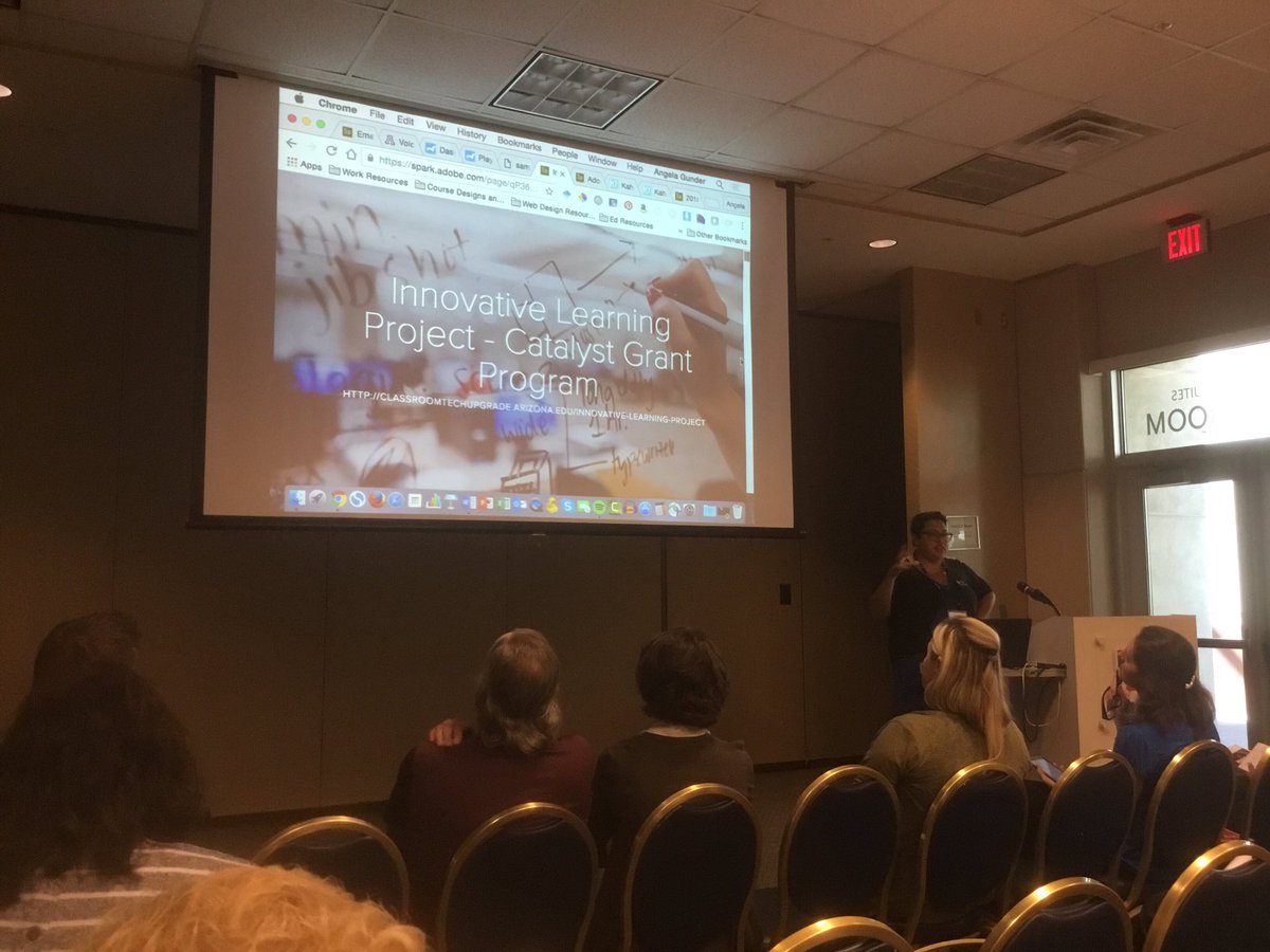 Ghunt5fly's tweet photo. Angela Gunder presenting Adobe Spark #uaitsummit @UA_ODL https://t.co/AxeSHd24Sb