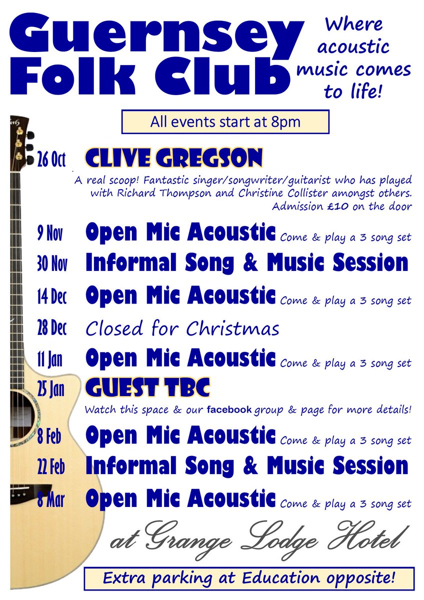 Here is our latest programme, if a little incomplete! More details on the Jan or Feb guest soon ...