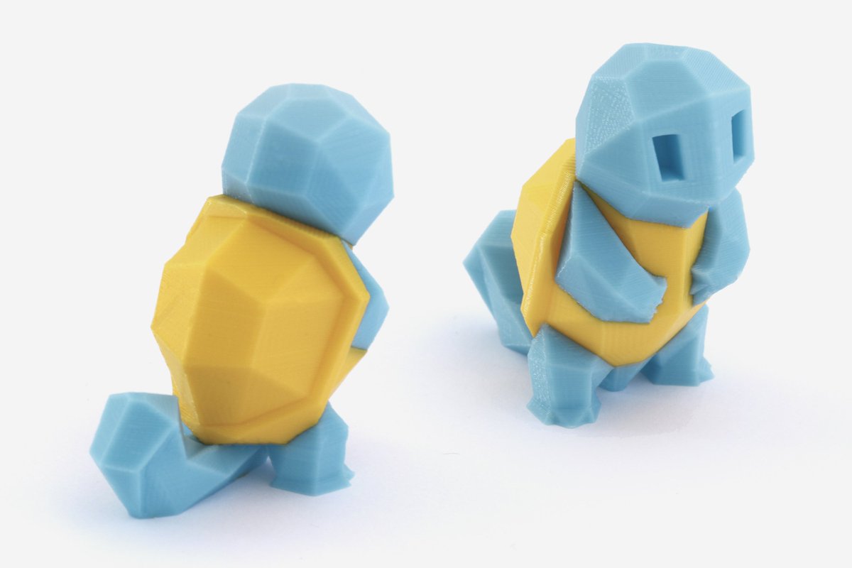 flowalistik's tweet photo. Pokemon and 3D Printing have something in common: they evolve. The original Low-Poly Pokemon have now a dual and multi extrusion version! https://t.co/6PYn1Qsubm