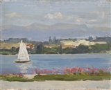 CharlesWyrsch's tweet photo. This #landscape #painting "Quai Gustave Ador" in #oil was paint 1941 while studying at #Geneva's Fine Art School. https://t.co/tm7HiNV5rp https://t.co/TAq7JpwBG6