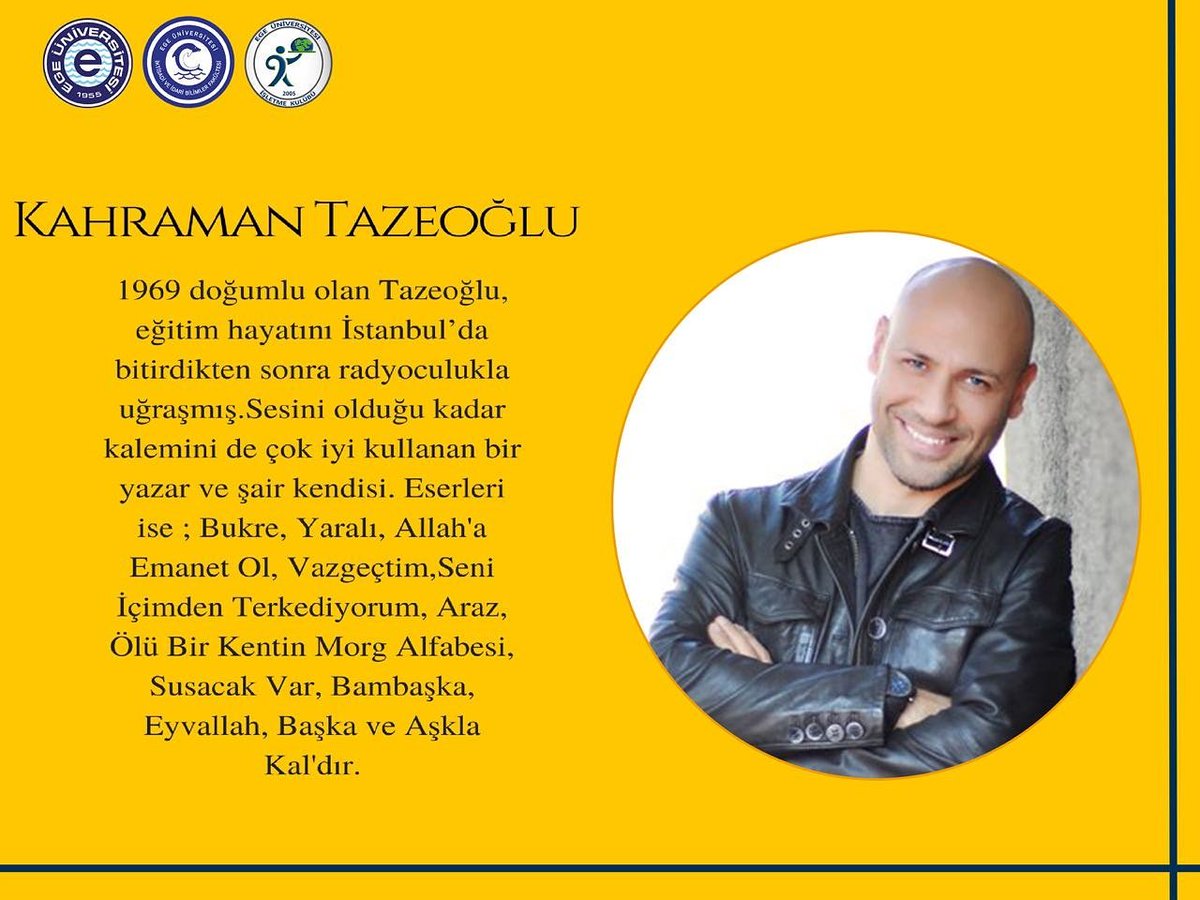 Kahraman Tazeoğlu 20 Ekim'de SöylEge'ye geliyor!@kahramantazeoğlu 
#egeüniversitesi #egeişletmekulübü #egeik #egeiibf #söylege