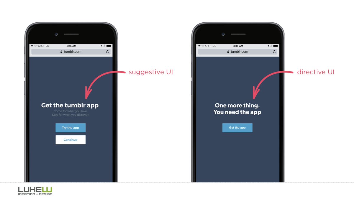 LukeW's tweet image. being direct.