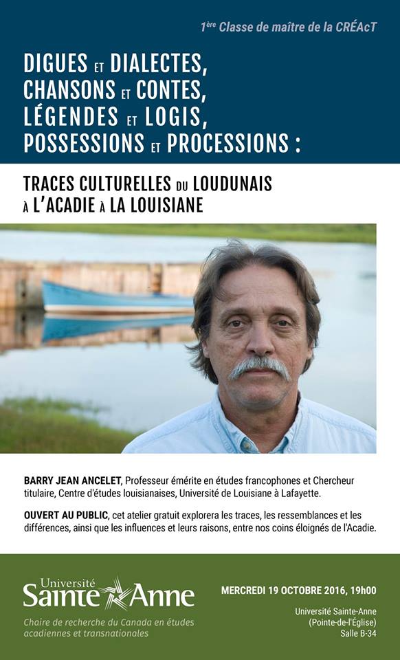 Profitez de cette occasion de découvrir plus sur la LOUISIANE et ses liens à l'Acadie ! Demain à 19h ; salle B-34!