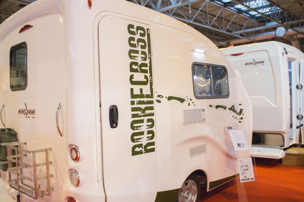caravanguard's tweet photo. Meet the Rookie Cross + L. One-piece fibreglass #caravans from @WingammUk. With no joins they promise not to have any water ingress issues! https://t.co/RhHFACrxk1