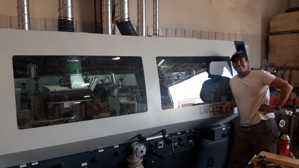 LeadermacUSA's tweet photo. Mid Columbia Forest Products owner Matt McCall with his new @Leadermacusa Hypermac moulder! https://t.co/eT0TVHVShE
