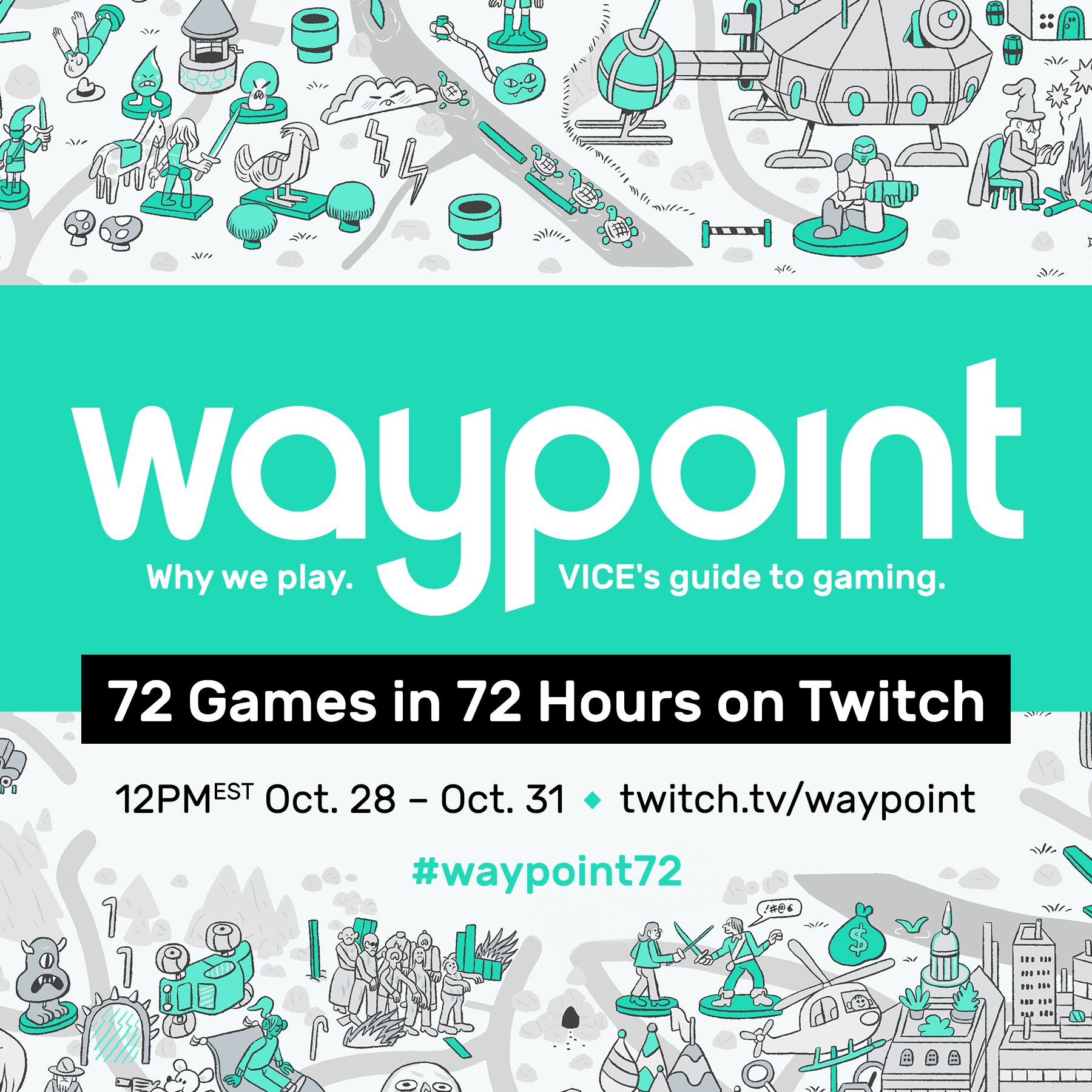 Waypoint on Twitter: "VICE Gaming is now Waypoint! Join us 10/28 for our  site launch and 72-hour Twitch stream. Lots of games, guests, and  surprises! https://t.co/ggrR8O3brz" / Twitter