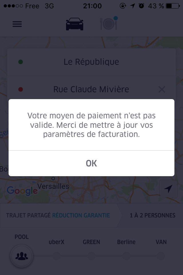 Heeeeeelp <a href="/Uber/">Uber</a> <a href="/UberFR/">Uber France</a> je n'arrive pas à débloquer mon compte depuis plusieurs jours je deviens fooooolle