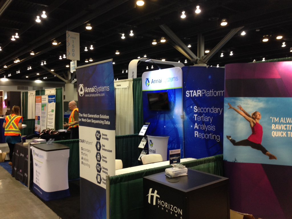 annaisystems's tweet photo. #ASHG16 exhibitor setup day! Attendees are filtering in! This year = BIG. Visit us tomorrow in booth 1404 &amp; ask about #STARPlatform. https://t.co/FyXbvC2fb7