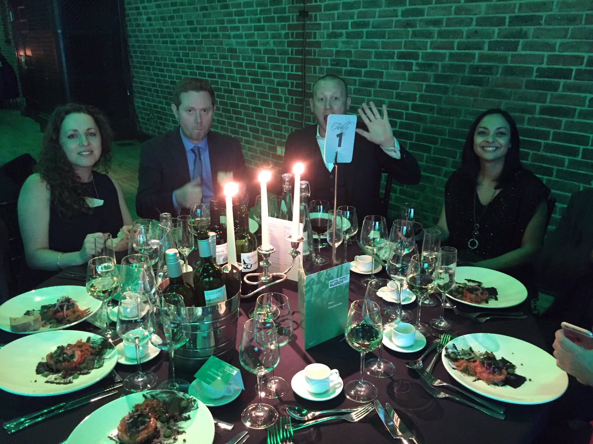 LEWISpurestone's tweet photo. Pre-awards: wine's a-flowing, ambitions are high and table No 1 is a good omen? #diawards https://t.co/UjQf2Wi8wc