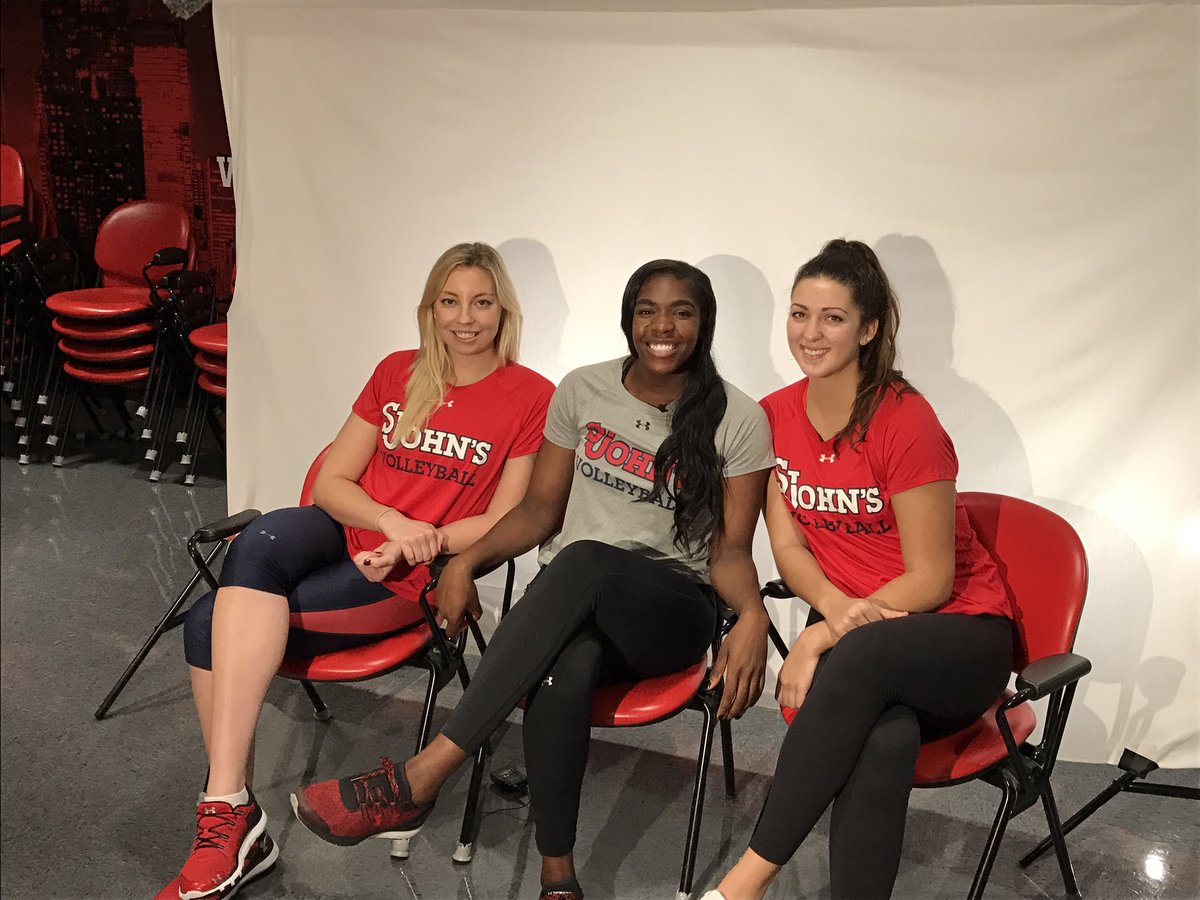 Karkkainen, Moss, and Cast sit down with SJU-TV to discuss blocking and leadership for #SJUVB