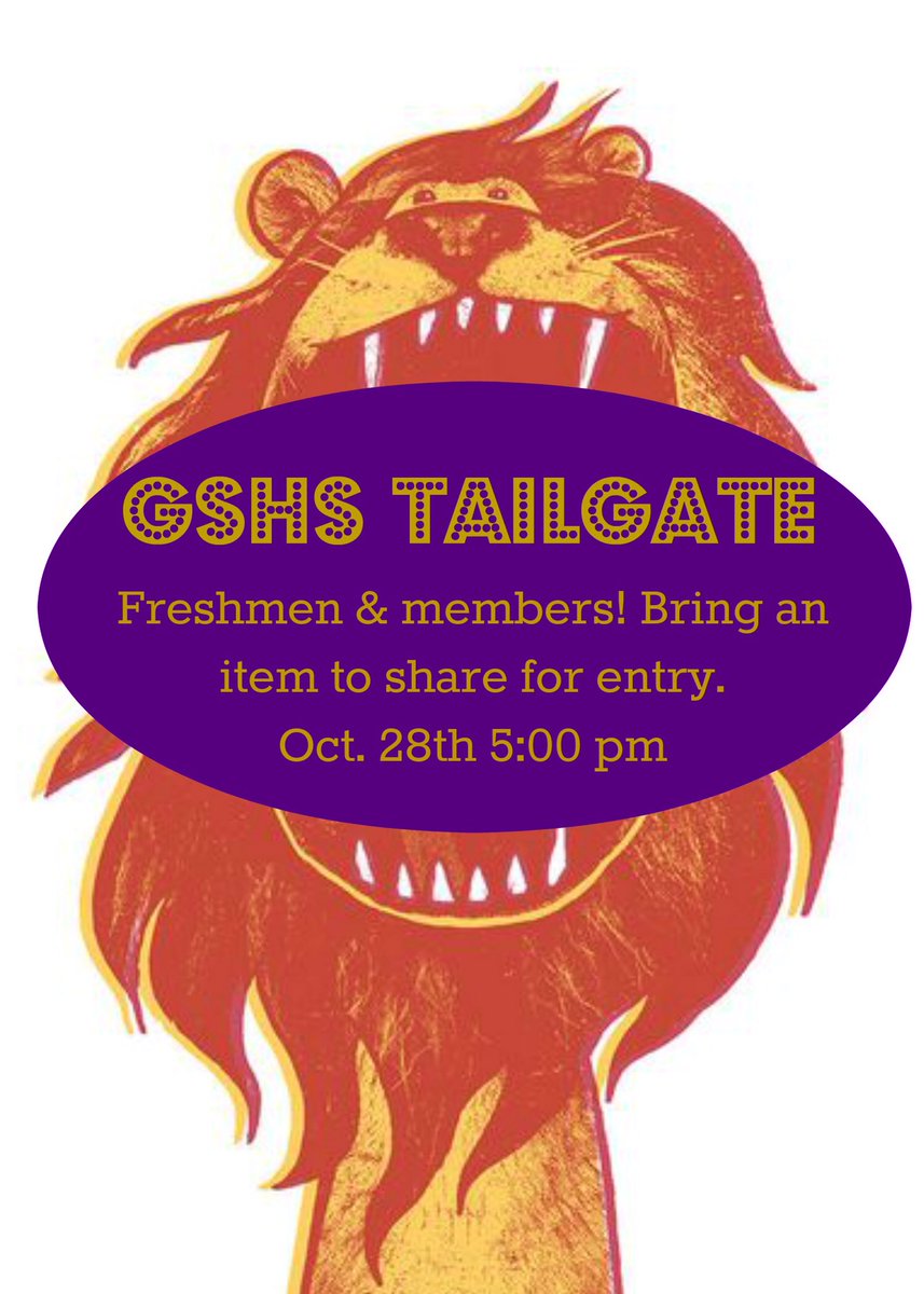 globalstudieshs's tweet photo. Our tailgate is October 28th before the homecoming game! Come support our lions and earn a point! https://t.co/arhuQV1W4T