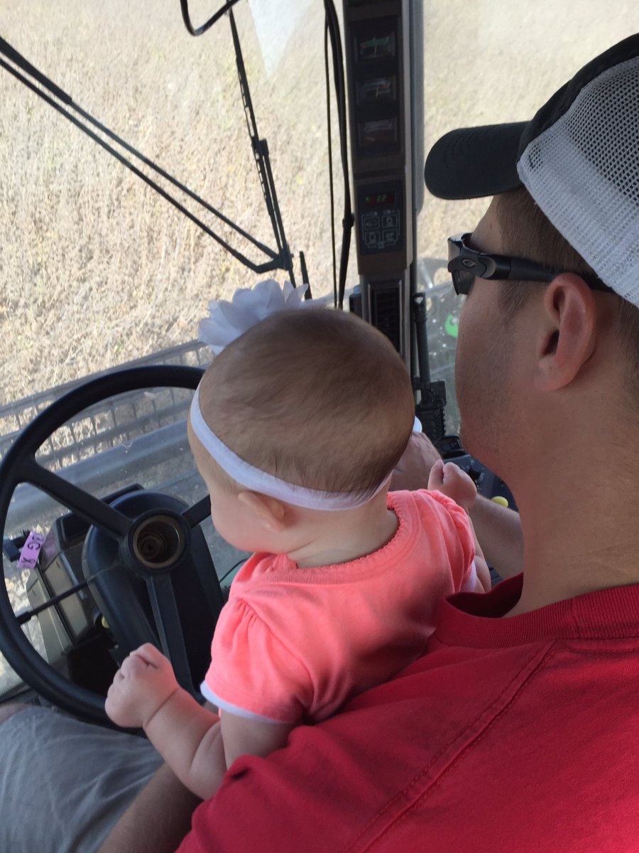 ErikMarting's tweet photo. Peyton came to visit. she loves the combine already #martingfarms #greathorizonfarms #dadlife #blessed https://t.co/LUETxx4Hif