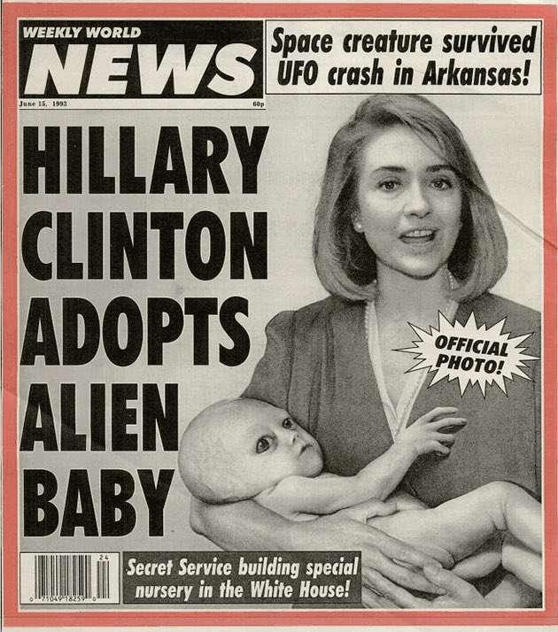 AngusDwyer's tweet photo. If the alien Hillary adopted in the 90s isn't one of Trump's surprise debate guests then what even was the point of Trump's candidacy? https://t.co/IZdj6LGnrJ