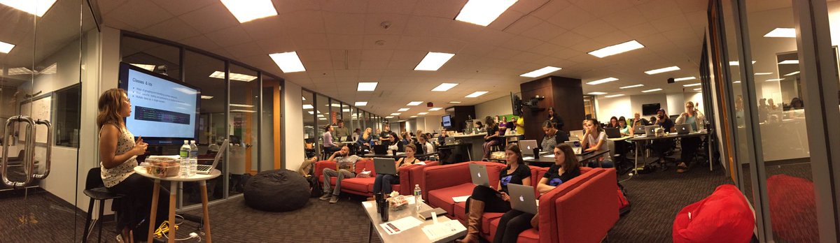 NewOrleansWIT's tweet photo. Room full of new #programmers @lucid_hq learning #HTML #CSS.  @smalicegreen is #killingit #nolawit https://t.co/r20xnP29Ls