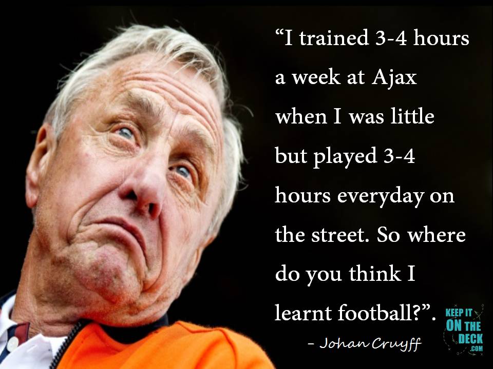 Dear young footballers.  Team training is great but it's not even close to being nearly enough if you really want to get to the very top!