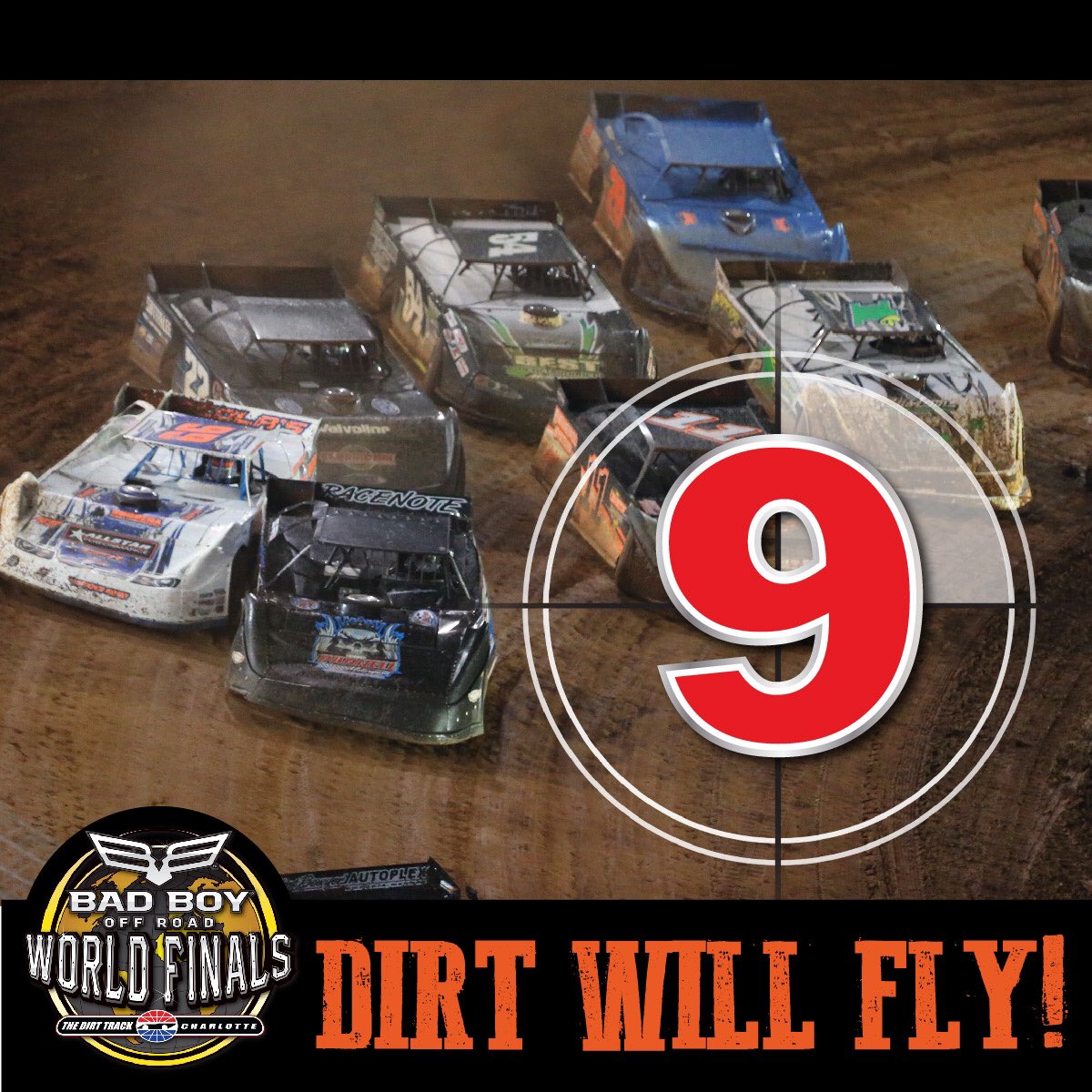 TheDirtTrack's tweet photo. ARE YOU READY!? @BadBoyOffRoad @WorldofOutlaws #WorldFinals are only 9 days away!! 😬 https://t.co/ppDgicZM1p