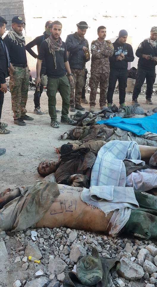 الحمد الله والشكر تم قتل الدواعش الكلاب من القوات الحشد الشعبي