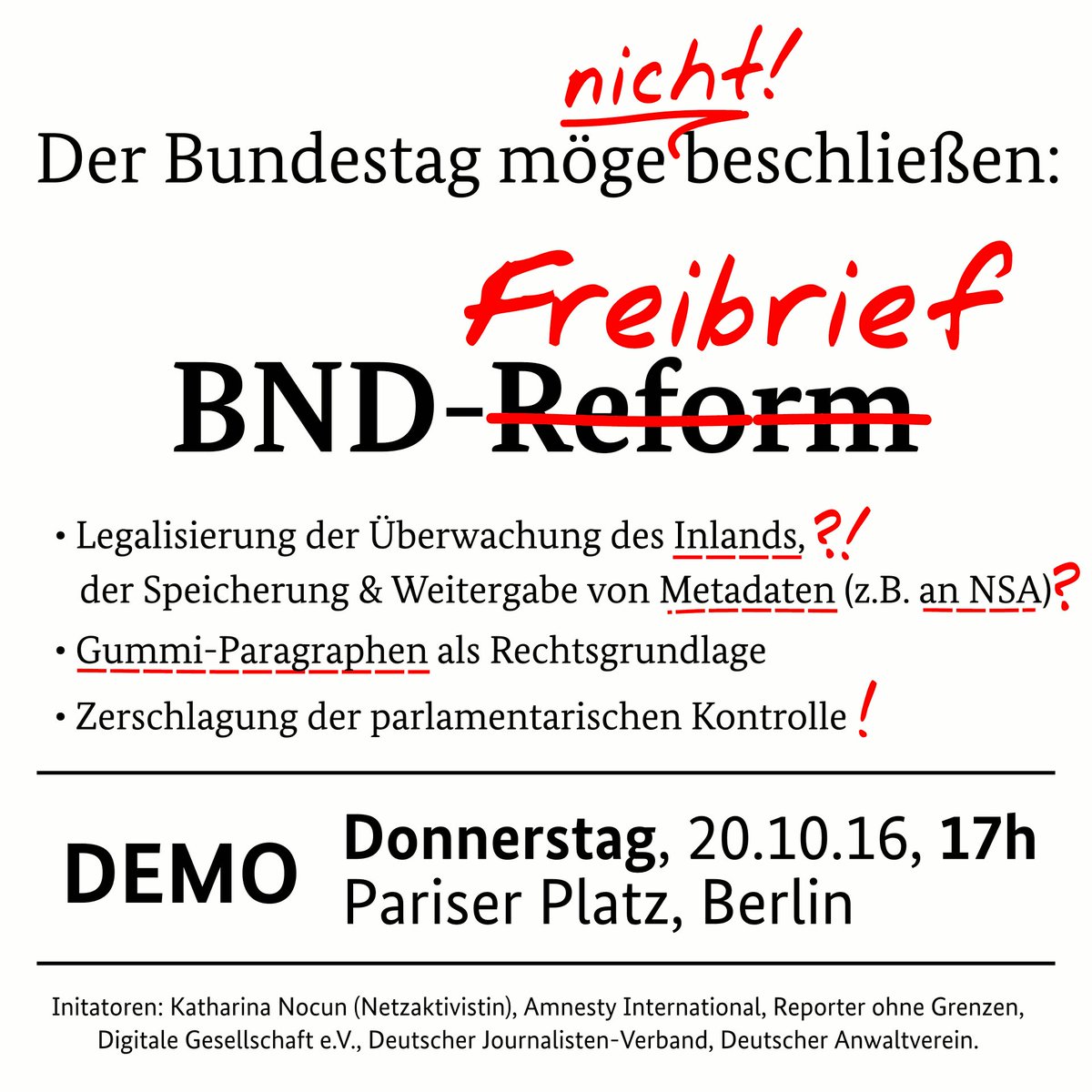 #BNDGesetz: Als 'Auslands'-Nachrichtendienst #BND das Inland massenhaft überwachen & die Daten ans ausländische Dienste weitergeben _dürfen_