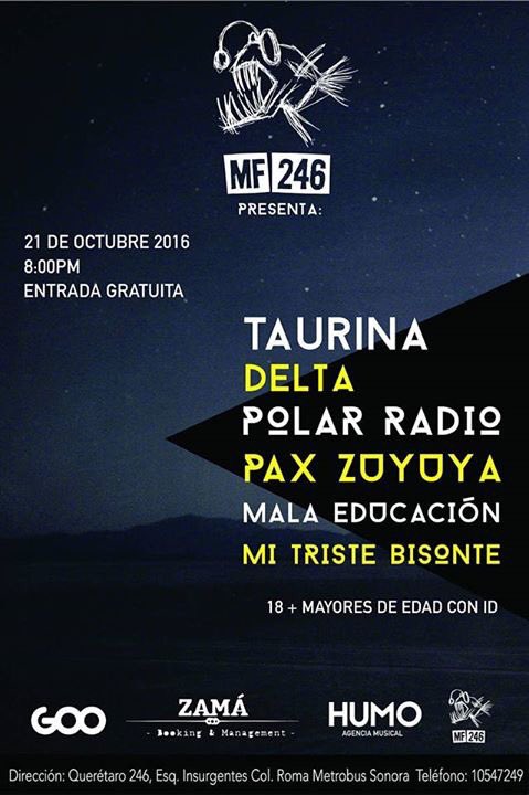 Nos vemos este viernes en una noche especial junto a excelentes bandas en el Multiforo 246.
#TierraViva #CDMX